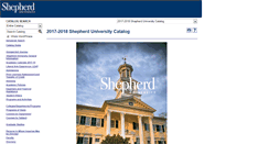 Desktop Screenshot of catalog.shepherd.edu